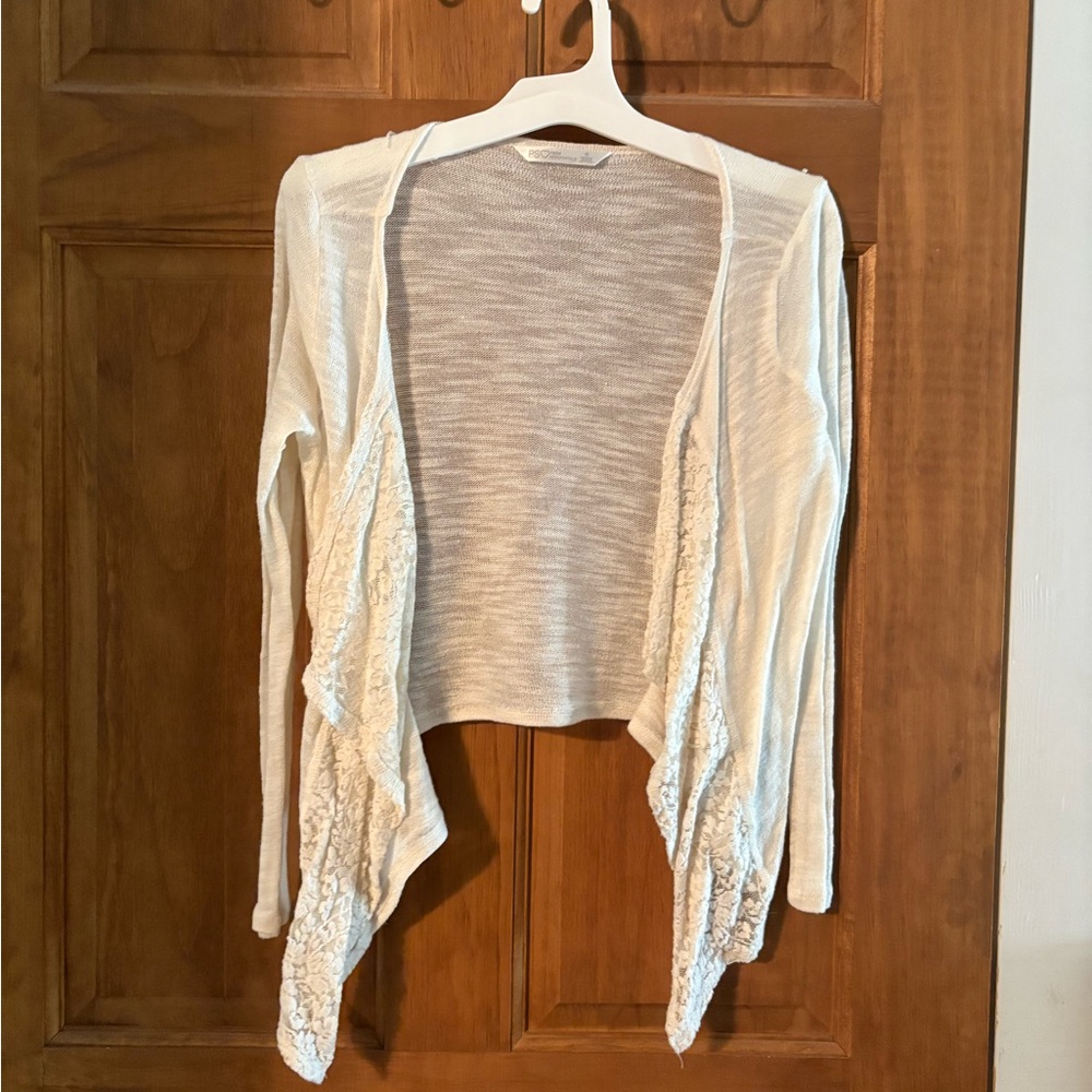 Aeropostale Cream Lace Cardigan